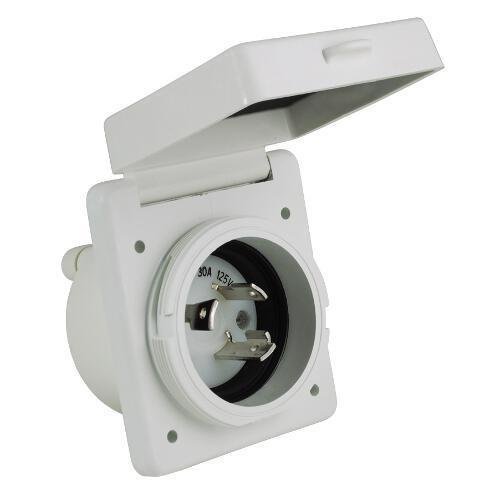 Cynder 30 Amp 125/250 Weatherproof Twist Easy Lock Inlet Fits Marinco, ParkPower & Hubbell Marine RV Camper Connectors (30 Amp) 00629