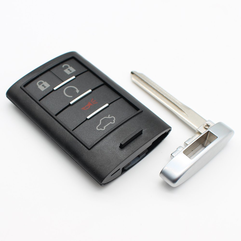 5 Buttons Keyless Entry Remote Key Fob Cover Key Shell Compatible with Cadillac DTS CTS STS XTS Buttons Entry Case Replacement M3N5WY7777A Shell ONLY