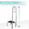 AW Adjustable Medical Step Stool with Handle 10 Level Adjustable 32"-39" Height Non-Skid Steel Rubber Platform Footstool 330 Lbs Support for Seniors view 2