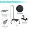 AW Adjustable Medical Step Stool with Handle 10 Level Adjustable 32"-39" Height Non-Skid Steel Rubber Platform Footstool 330 Lbs Support for Seniors view 3