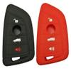 Keyless Entry Remote Key Fob Cover Skin Case Protective Silicone Rubber Key Jacket Protector Holder for BMW 2014 2015 2016 2017 X1 F48 X3 X4 X5 X6 Remote Smart 3 4 Buttons Key (1 Black + 1 Red) view 1