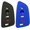 Keyless Entry Remote Key Fob Cover Skin Case Protective Silicone Rubber Key Jacket Protector Holder for BMW 2014 2015 2016 2017 X1 F48 X3 X4 X5 X6 Remote Smart 3 4 Buttons Key (1 Black + 1 Blue) view 1