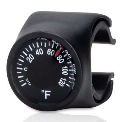 Sun Company Clip-on Bike Thermometer | Bicycle Handlebar Temperature Gauge and Cycling Accessory | Rugged Handle Bar Thermometer for Bikes, Motorcycle, ATV, or Snowmobile