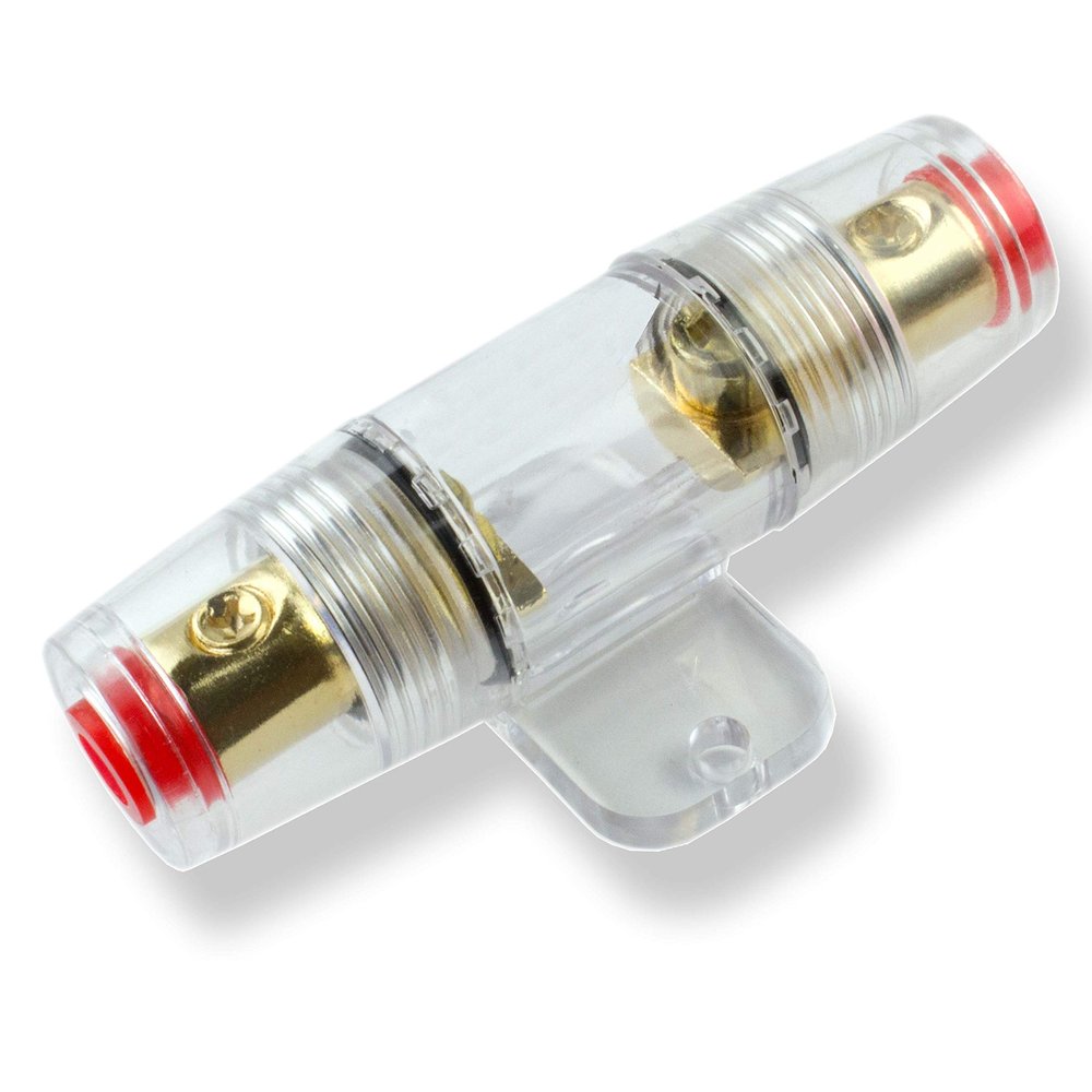 225FWY Gold Mini ANL in-Line Fuse Holders 4/8 Gauge in/Out with Adapters