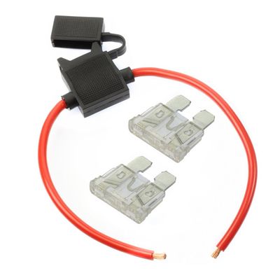 Voodoo (1) 12 Gauge Gauge ATC Inline Fuse Holder Fuseholder with Cover & (2) Fuses (25 AMP)