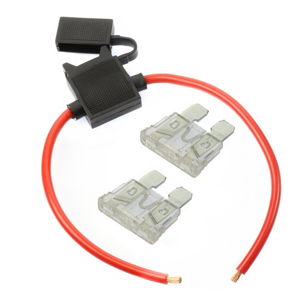 Voodoo (1) 12 Gauge Gauge ATC Inline Fuse Holder Fuseholder with Cover & (2) Fuses (25 AMP)