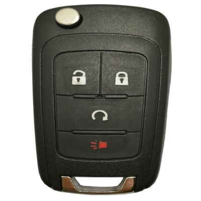 J-ACCES Car Key Fob Case Shell for GMC Chevrolet Chevy Equinox Sonic Trax Terrain 4 Buttons Uncut Blank Flip Folding Keyless Entry Remote Replacement Cover Casing (4 Buttons Key Shell - Model 3)