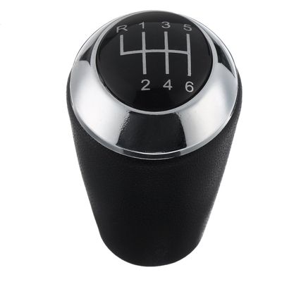 CoCocina Car Chrome Leather 6 Gear Stick Shift Lever Knob for Mazda 3 5 6 3 Series CX-7 MX-5