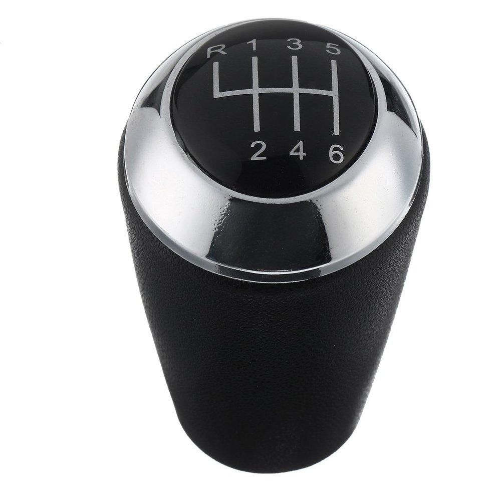 CoCocina Car Chrome Leather 6 Gear Stick Shift Lever Knob for Mazda 3 5 6 3 Series CX-7 MX-5