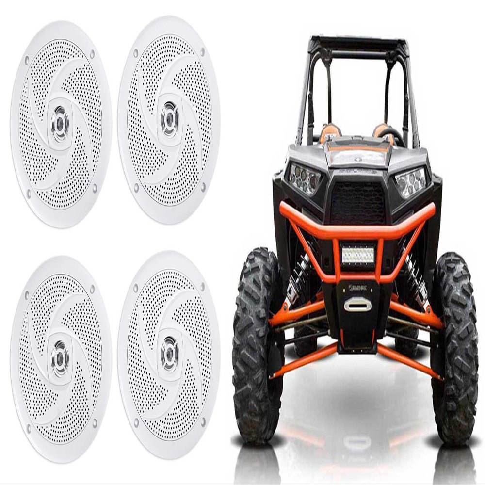 Rockville RSM65W 6.5" 640W Peak / 160W RMS Waterproof Marine Speakers, 0.925" Shallow Mount, CEA Compliant, UV Resistant, Rubber Surround, for RZR/ATV/UTV/Cart, 4-Piece