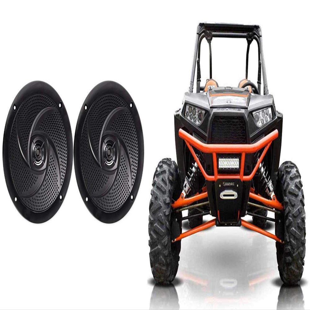 2 RockvilIe RSM65B 6.5" Waterproof Shallow Slim Speakers for RZR/ATV/UTV/Cart