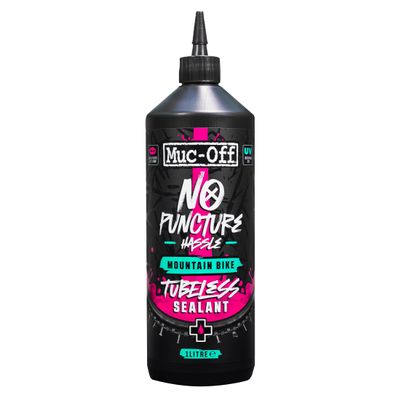 Muc-Off No Puncture Hassle Tubeless Sealant, 1 Liter - Advanced Bicycle Tyre Sealant with UV Tracer Dye that Seals Tears and Holes Up to 6mm (1 Liter (Pack of 1))