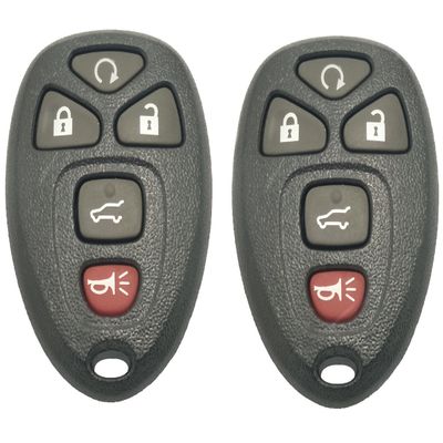 Car Key Fob Case Shell Fit for GM GMC Yukon Buick Chevrolet Saturn Accessories 5 Buttons Replacement Keyless Entry Remote Key Fob Cover Casing with Button Pad (2 Key Shells)