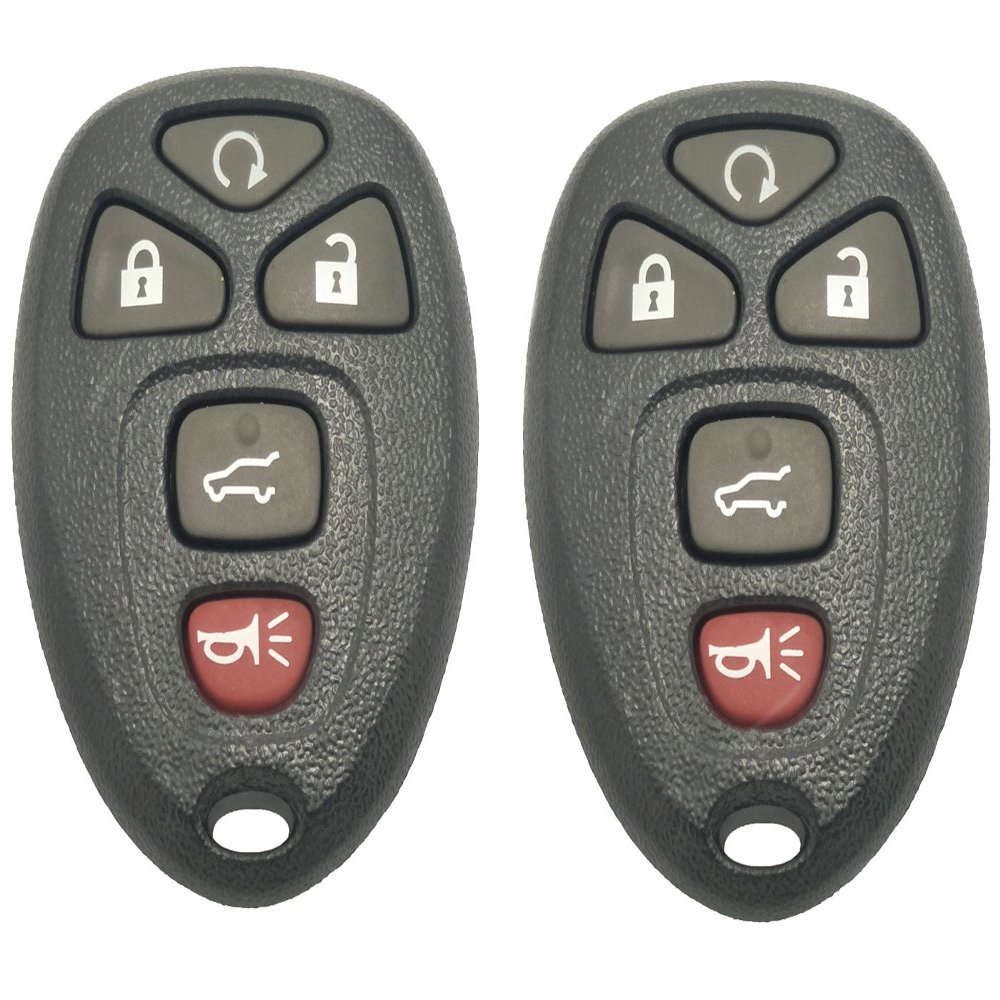 Car Key Fob Case Shell Fit for GM GMC Yukon Buick Chevrolet Saturn Accessories 5 Buttons Replacement Keyless Entry Remote Key Fob Cover Casing with Button Pad (2 Key Shells)