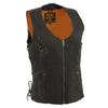 Milwaukee Leather Ladies Zipper Front Side Lace Vest w/Front & Back Lacing Accents (3X-Large) view 1