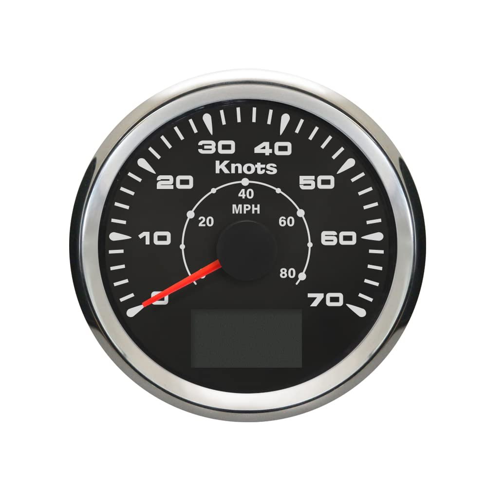 ELING Marine GPS Speedometer Odometer 0-70Knots 0-80MPH with Trip COG ODO 85mm