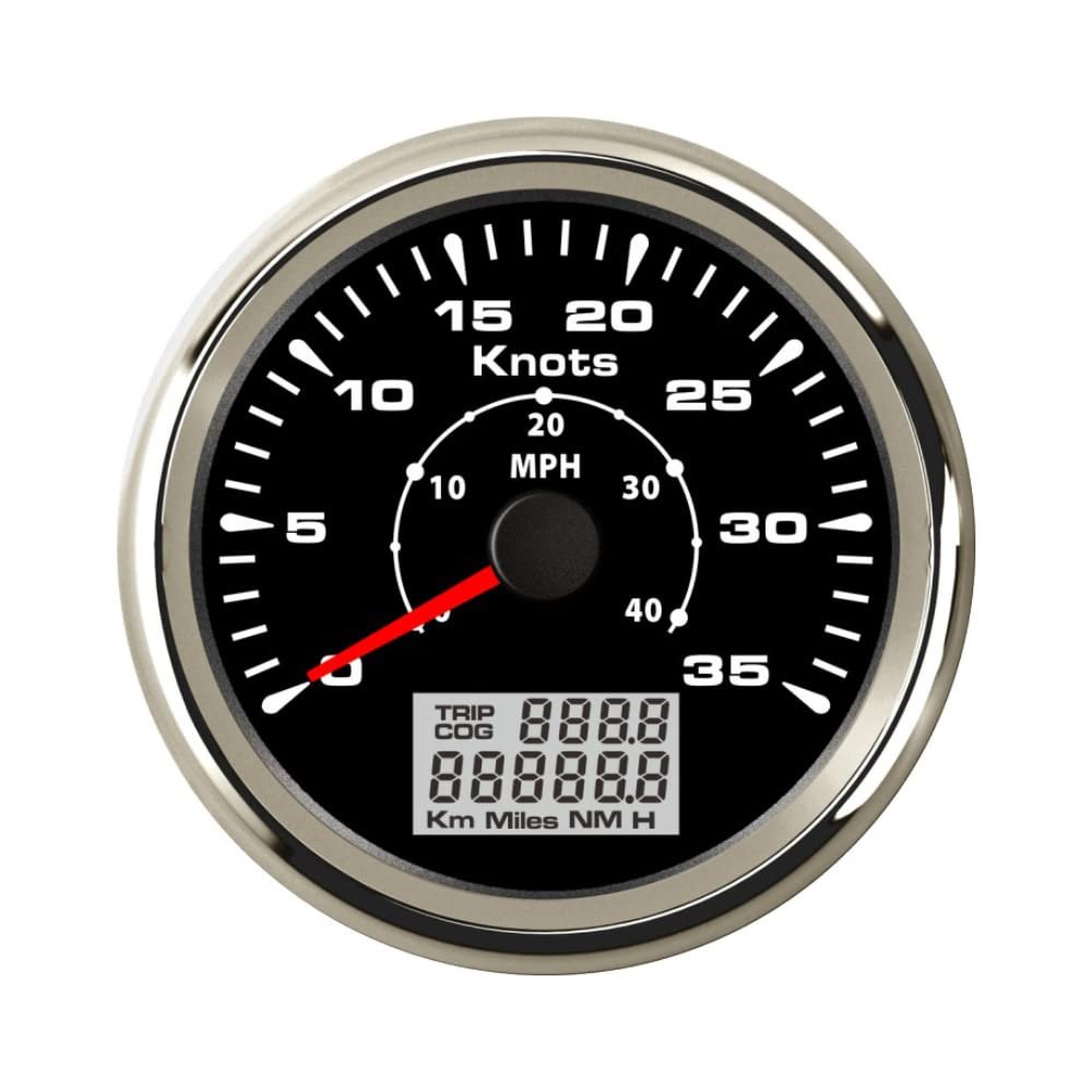 ELING Universal Marine GPS Speedometer Odometer 0-35KNOTS with Backlight 85mm