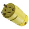 AVLIS-CO 1547 Connector-Super Safeway PWR ENT RCPT NEMA 5-15R 15A 125V STR Screw, Neotex Rubber-Yellow, 1301410031 view 1