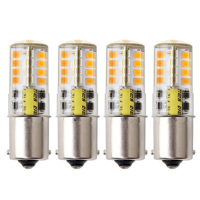 HRYSPN 4PCS BA15S LED Bulb 12V, Waterproof Bulb, 1141 1156 Bayonet Single Contact Base for Landscape RV Camper Interior Marine Boat Trailer Lights, Warm White 3000K