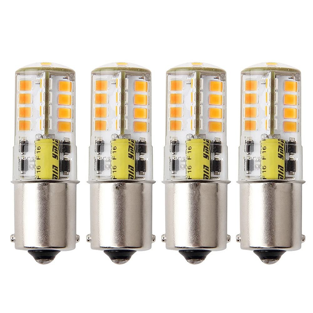 HRYSPN 4PCS BA15S LED Bulb 12V, Waterproof Bulb, 1141 1156 Bayonet Single Contact Base for Landscape RV Camper Interior Marine Boat Trailer Lights, Warm White 3000K