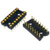 Pack of 10 Black Round Hole Gold 16pin Pitch 2.54mm DIP IC Socket Connector view 1