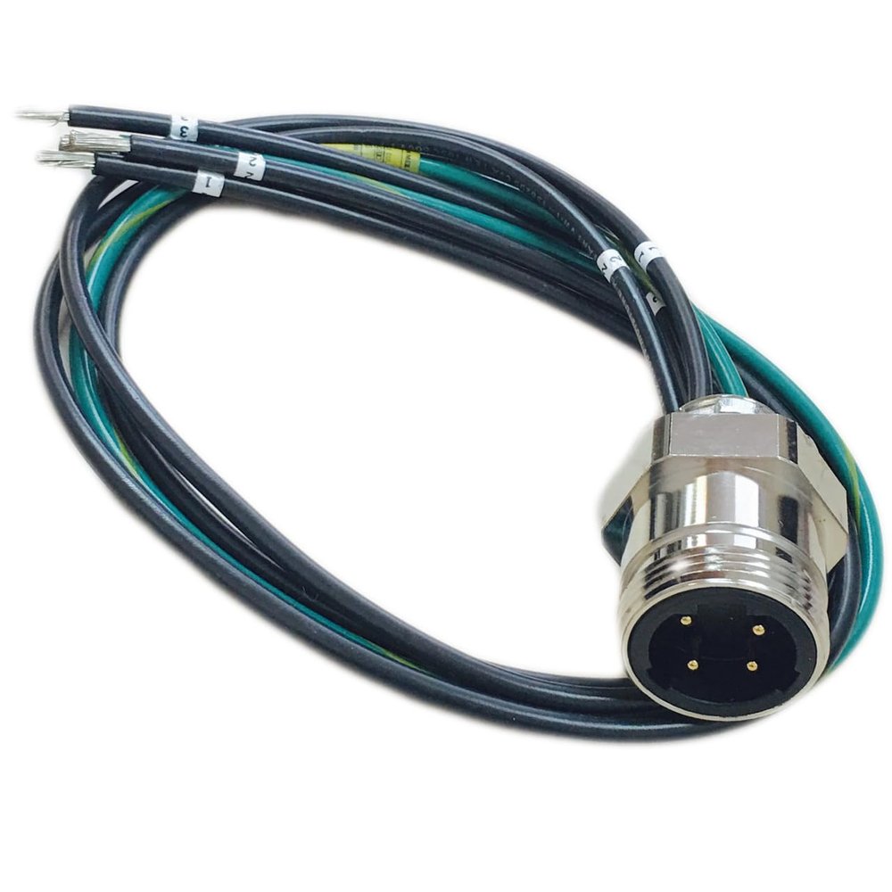 3R4106A84M0053 1300662014 Power Receptacle 4P Tri Key Male Straight 0.5M #12 AWG PVC Leads, 130066-2014
