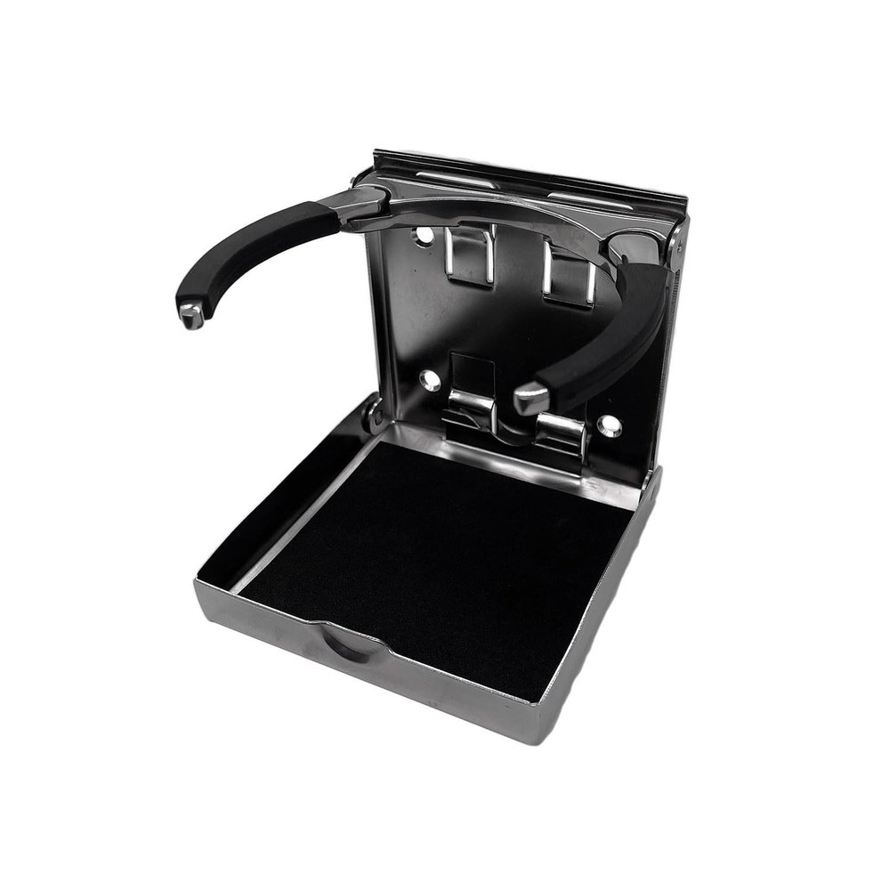 MARINE CITY Adjustable Folding Cup Holder, 304 Stainless Steel - Polished, 2-5/8 Inches to 3-1/2 Inches for Boat, Watercraft, RV (Large)