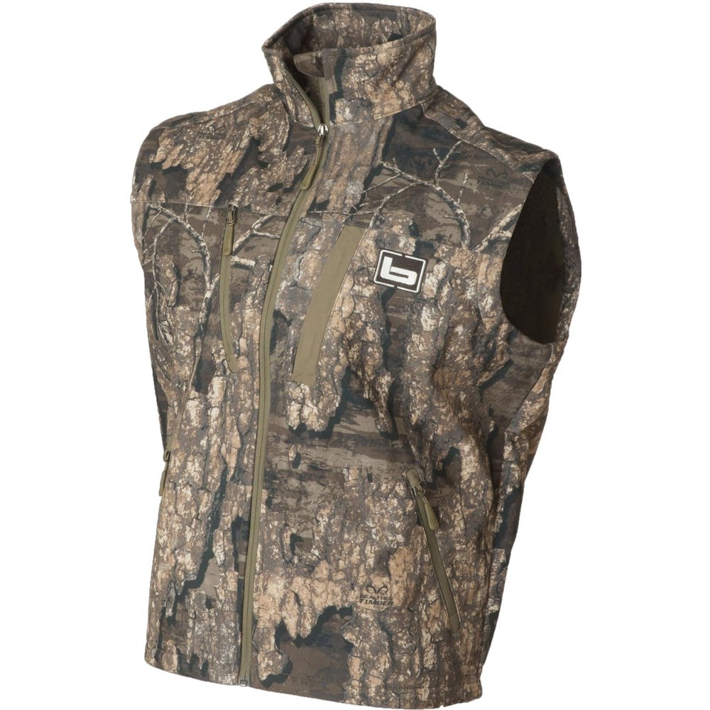 Banded Men's Utility 2.0 Vest | Warm Wind-Blocking Water-Resistant Hunting Softshell with TEC Fleece Lining & Storage Pockets, Realtree Timber, Small