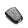 Vitodeco Genuine Leather Smart Key Fob Case Cover Compatible for Cadillac XT4, Cadillac XT5, Cadillac XT6 (2019 - 2026 Models) with Key Chain Clip - 6 Buttons, Black/Red view 3