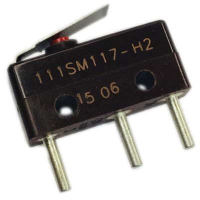 111SM117-H2 Switch Snap Action N.O./N.C. SPDT Leaf Lever PC Pins 5A 250VAC 30VDC 2.22N Thru-Hole