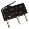 111SM117-H2 Switch Snap Action N.O./N.C. SPDT Leaf Lever PC Pins 5A 250VAC 30VDC 2.22N Thru-Hole view 2