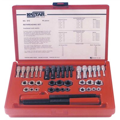 Kastar 972 40-Piece Fractional and Metric Thread Restorer Kit
