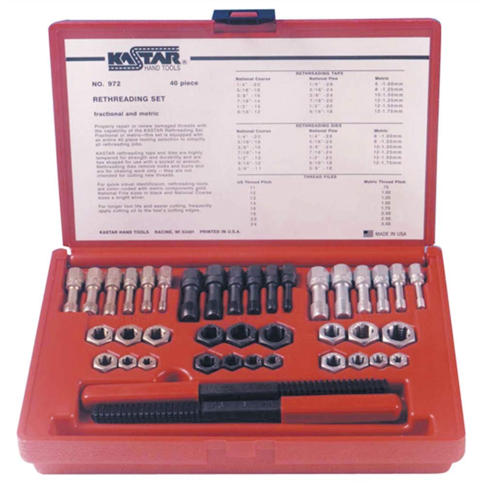 Kastar 972 40-Piece Fractional and Metric Thread Restorer Kit
