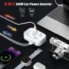 200W Car Power Inverter, FOVAL 12V DC to 110V AC Car Inverte with 4 USB Ports Car Outlet Adapter, Power Inverter for Vehicles, Car Plug Adapter Outlet for Laptop Computer Charger (White) view 2