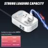 200W Car Power Inverter, FOVAL 12V DC to 110V AC Car Inverte with 4 USB Ports Car Outlet Adapter, Power Inverter for Vehicles, Car Plug Adapter Outlet for Laptop Computer Charger (White) view 3