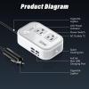 200W Car Power Inverter, FOVAL 12V DC to 110V AC Car Inverte with 4 USB Ports Car Outlet Adapter, Power Inverter for Vehicles, Car Plug Adapter Outlet for Laptop Computer Charger (White) view 4