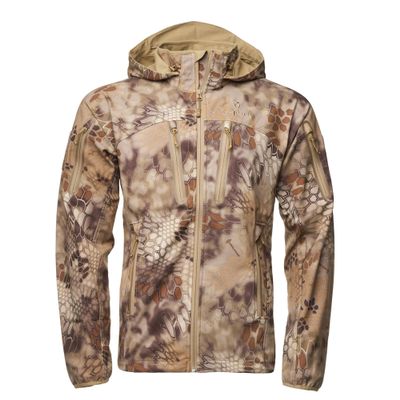 Kryptek Dalibor III Jacket - Men's Lightweight Softshell, Water Resistant, Stretch Fabric, Tactical Outdoor, Hooded, Durable, Highlander - Medium