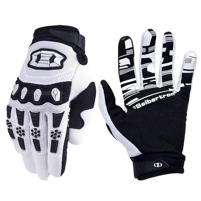Seibertron Youth Unisex MX ATV MTB Racing Gloves - Full Finger Touchscreen Glove for Bicycle Cycling Mountain Biking Motorcycle and Motocross White S