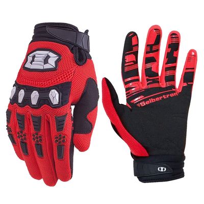 Seibertron Youth Unisex MX ATV MTB Racing Gloves - Full Finger Touchscreen Glove for Bicycle Cycling Mountain Biking Motorcycle and Motocross Red XS