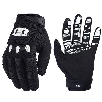 Seibertron Youth Unisex MX ATV MTB Racing Gloves - Full Finger Touchscreen Glove for Bicycle Cycling Mountain Biking Motorcycle and Motocross Black L