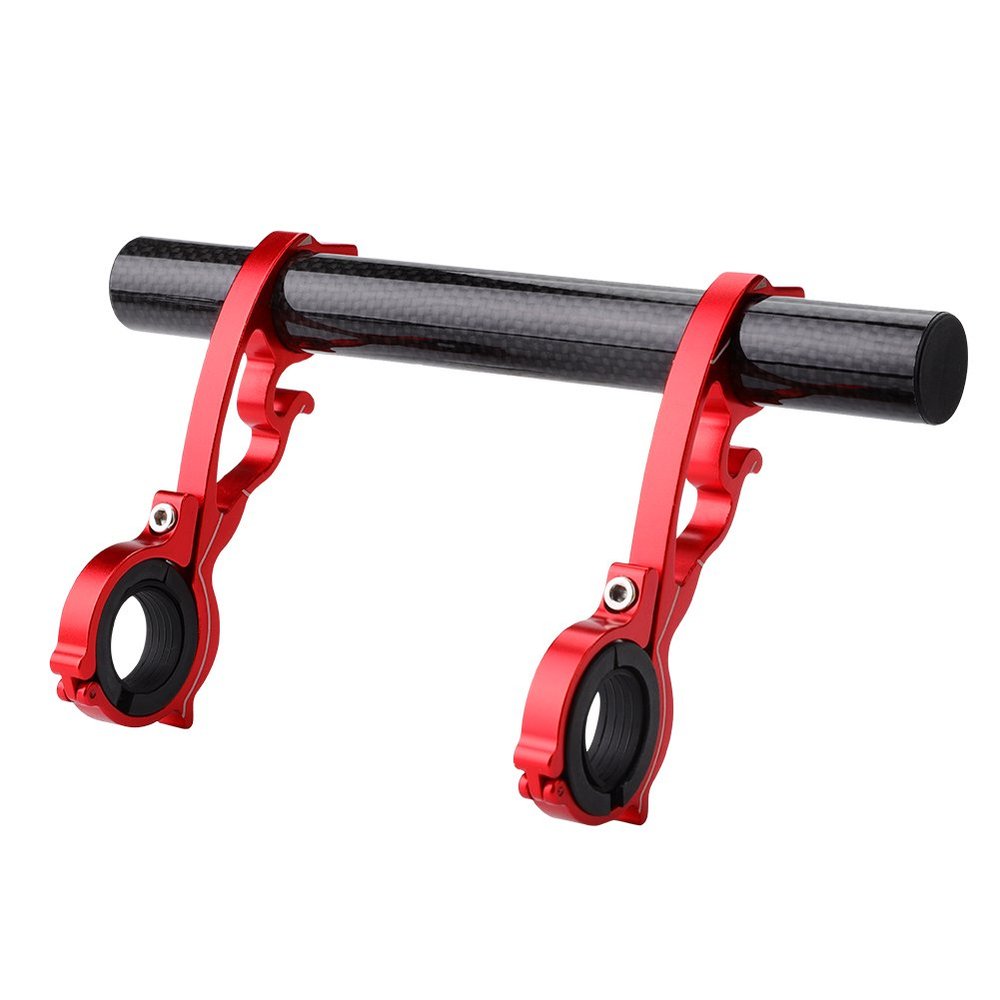 Extender Holder, Aluminum Alloy Space Saver Double Handlebar Extension Holder for Speedometer(20CMRed)