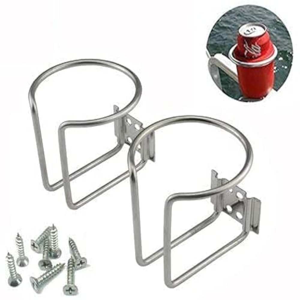Z-Color 2pcs Stainless Steel Boat Ring Cup Drink Holder Universal Drinks Holders for Marine Yacht Truck RV Car Trailer Hardware