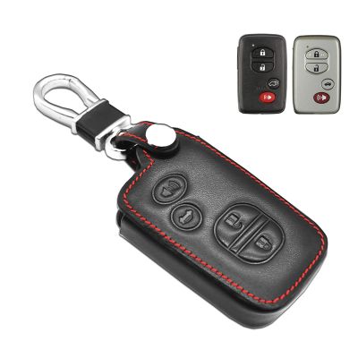 MECHCOS Compatible with Toyota 86 Avalon Camry Corolla Highlander Prius Venza RAV4 Sequoia Prius Plug-in Key Fob Cover Case Leather Protector Shell Key Chain Holder