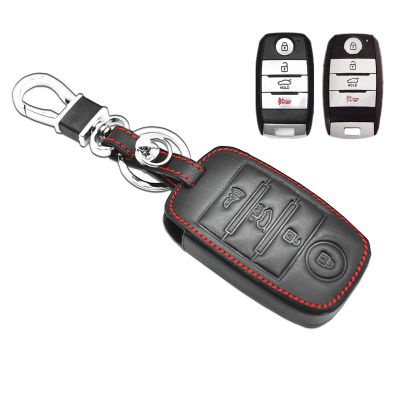 MECHCOS Compatible with Kia Forte Rio Forte Koup NIRO Optima Sorento Soul Sportage Sedona Soul EV Key Fob Cover Case Leather Smart Keyless Entry Remote Control Shell Protector Accessories
