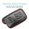 MECHCOS Compatible with Toyota 4Runner Tacoma Sequoia RAV4 Tundra Prius C V Land Cruiser C-HR Highlander Camry Avalon Corolla Prius Prime 3 Buttons Key Fob Cover Case Keychain Leather Protector Shell view 2