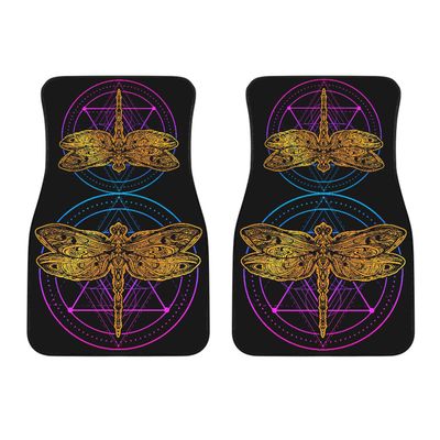 Big Dragonfly Floor Mats for Cars - Unique Front and Back Car Mats (Front Car Mats (Set of 2))