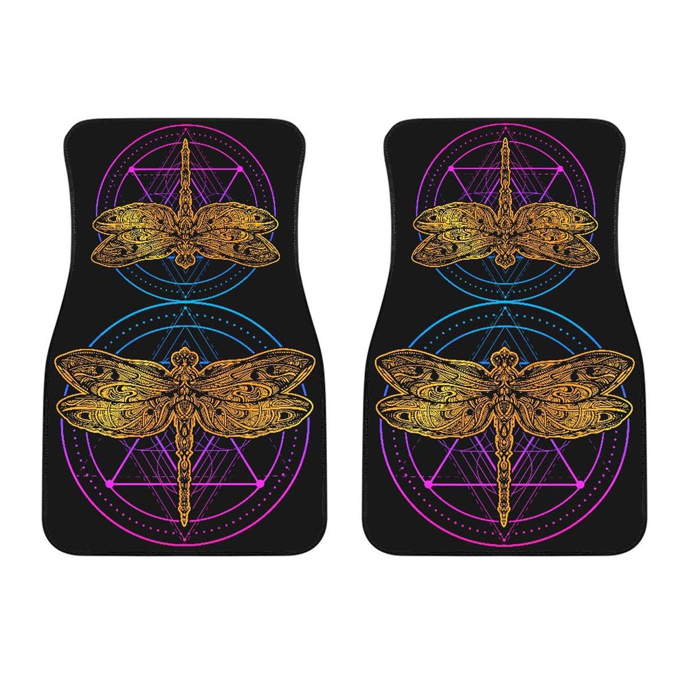 Big Dragonfly Floor Mats for Cars - Unique Front and Back Car Mats (Front Car Mats (Set of 2))