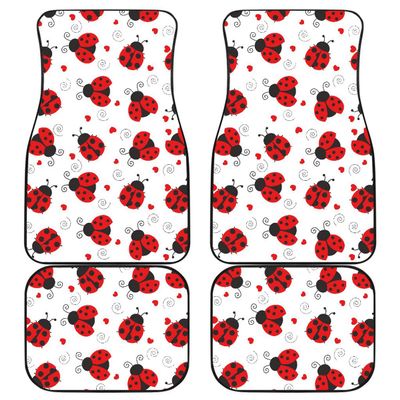 Ladybug Love Floor Mats for Cars - Unique Front and Back Car Mats (Front and Back Car Mats (Set of 4))