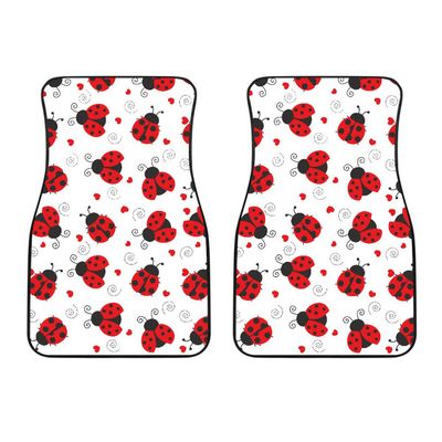 Ladybug Love Floor Mats for Cars - Unique Front and Back Car Mats (Front Car Mats (Set of 2))