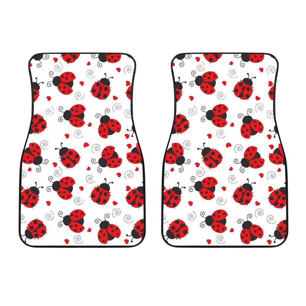 Ladybug Love Floor Mats for Cars - Unique Front and Back Car Mats (Front Car Mats (Set of 2))